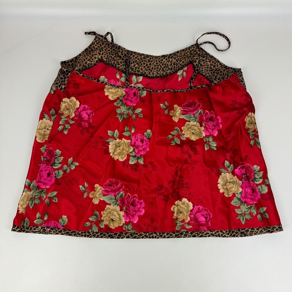 New Avon Intimates Womens Size 2X Pajama Set Tank and Pants Floral Leopard Trim - Picture 8 of 8